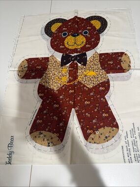 Sew-Your-Own Teddy Bear Plush Kit - Brown Floral